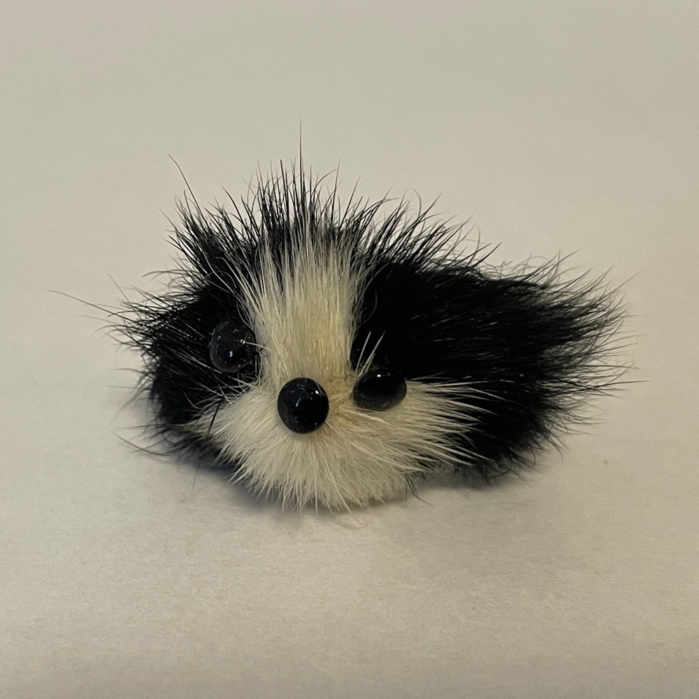 Fluffy Black and White Puppy Ring